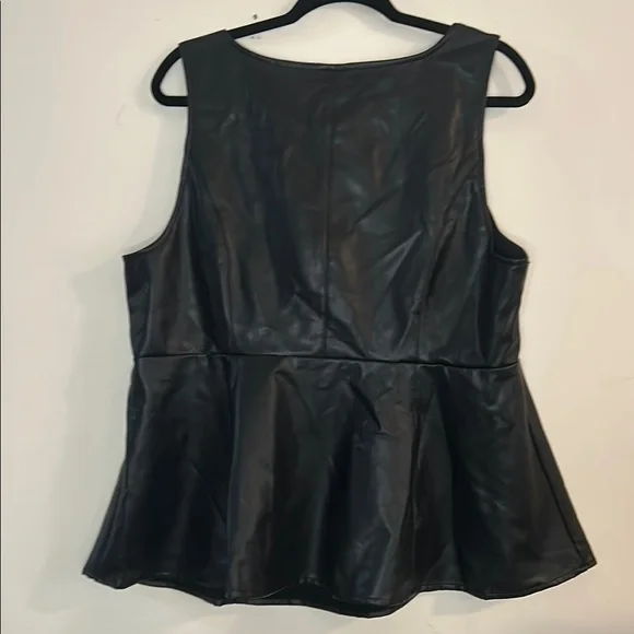 Torrid Black Faux Leather Peplum Top - Picture 5 of 6